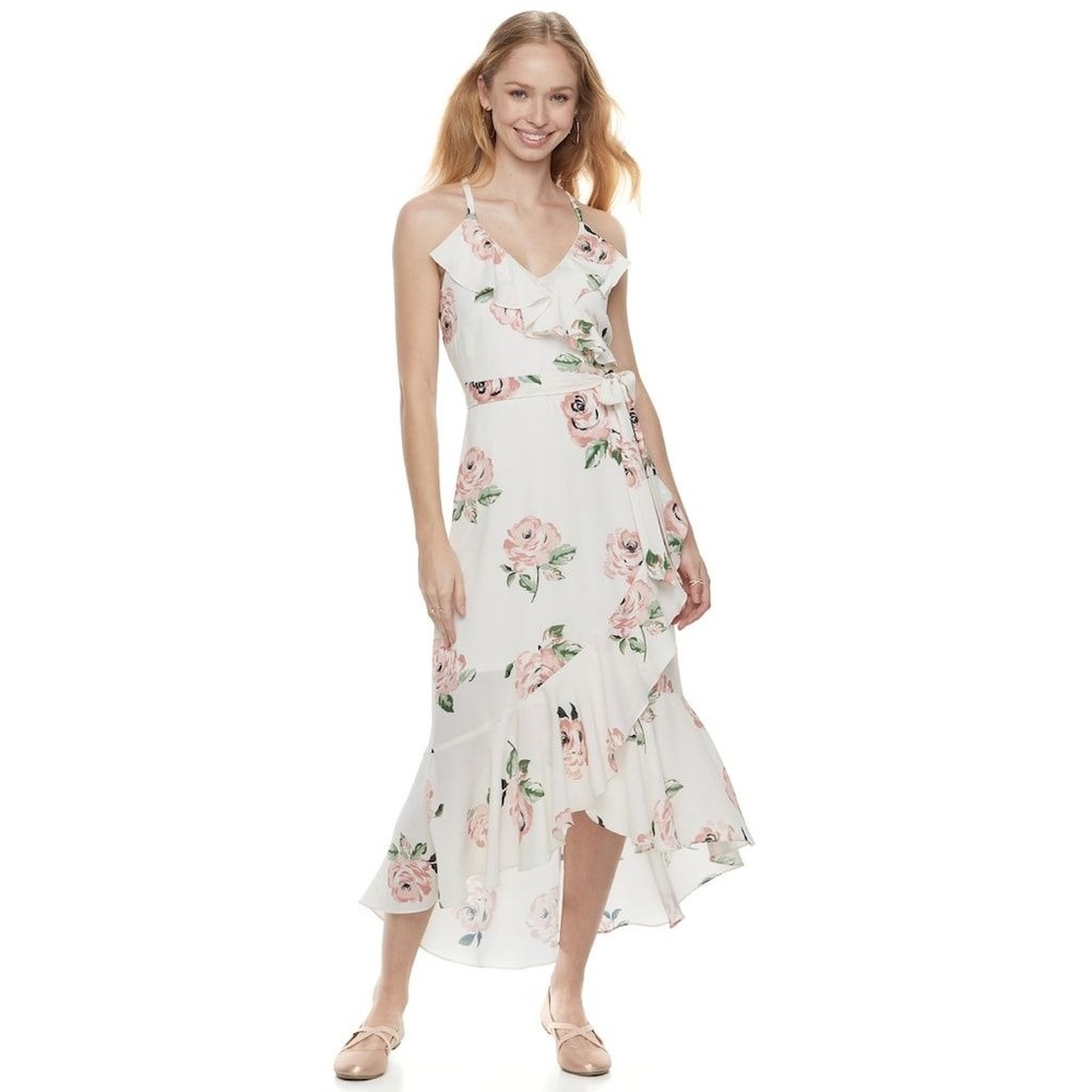 Disney Princess Juniors' Floral Ruffle Midi Dress